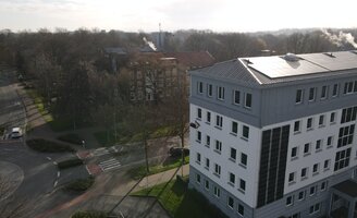 Solaranlage auf dem Dach der GSW-Verwaltung
